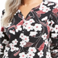 Karen Scott Glitter Vines Henley Top Feminino Preto Tamanho X-S