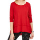 Estilo &amp; Co Feminino Algodão Cano Alto Baixo Vermelho Tamanho P