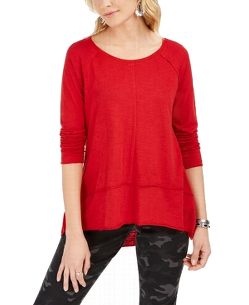 Estilo &amp; Co Feminino Algodão Cano Alto Baixo Vermelho Tamanho P