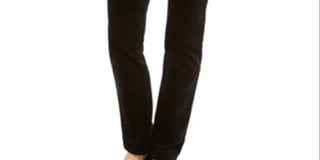 Calça jeans feminina Charter Club Velveteen Tummy Control com tornozelo reto, preta, tamanho 4