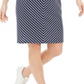 Vestido feminino Karen Scott com listras em meia-esquadria, azul, tamanho médio