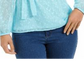 Charter Club Feminino Clip Dot Wrap Top Azul Tamanho Médio