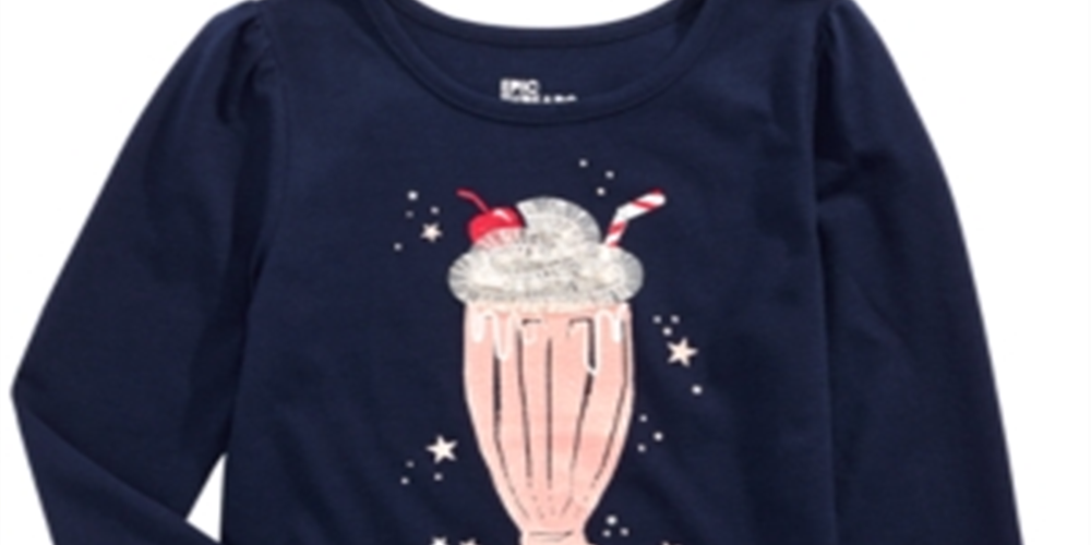 Camiseta infantil feminina Milkshake da Epic Threads, azul, tamanho 2T