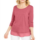 Top de chiffon feminino Style &amp; Co, rosa, tamanho pequeno