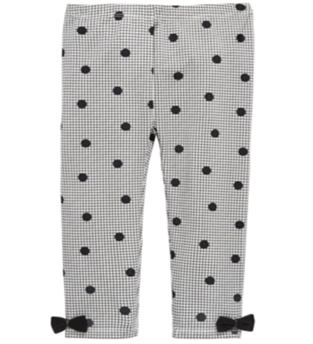 Legging infantil com estampa de bolinhas e pied-de-poule First Impressions, tamanho 4T, branca