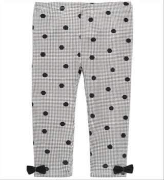 First Impressions Toddler Girl's Dot Print Houndstooth Leggings White Size 4T