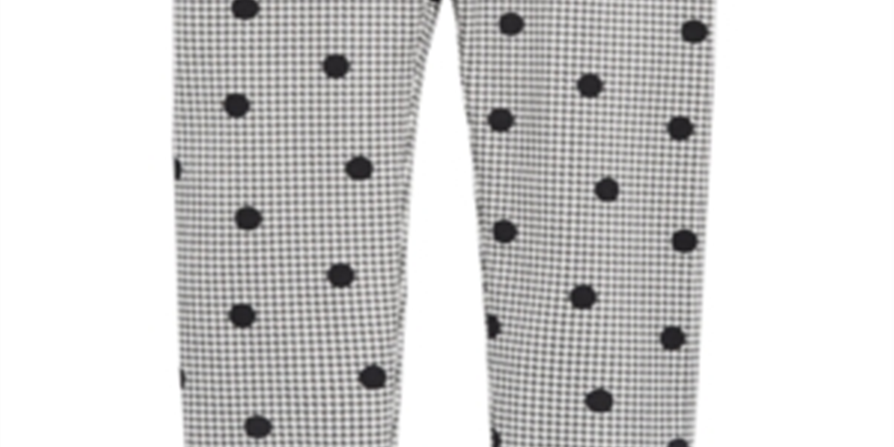 Legging infantil com estampa de bolinhas e pied-de-poule First Impressions, tamanho 4T, branca