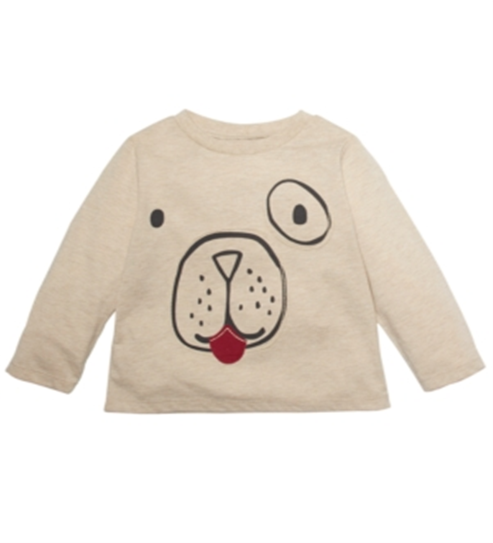 Camiseta manga longa para cachorro First Impressions Baby Boy, marrom, tamanho 6-9 meses