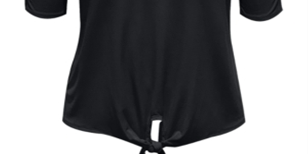 JM Collection Top feminino com amarração frontal, preto, tamanho grande