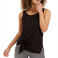 Blusa feminina sem mangas com amarração frontal, preta, tamanho XX-G, da Style &amp; Co