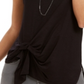 Blusa feminina sem mangas com amarração frontal, preta, tamanho XX-G, da Style &amp; Co