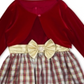 Vestido xadrez para meninas grandes, edições raras, com cardigan vermelho, tamanho 8