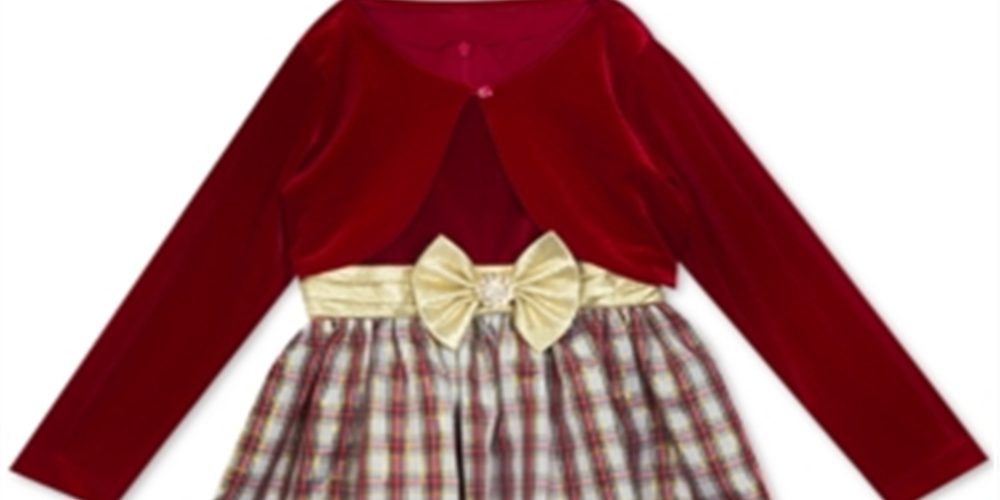 Vestido xadrez para meninas grandes, edições raras, com cardigan vermelho, tamanho 8