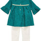 Conjunto de túnica de renda e leggings com babados First Impressions para meninas, 2 peças, verde, tamanho 6-9 meses