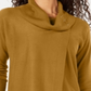 Suéter feminino com gola alta e capuz falso, amarelo, tamanho médio, da coleção JM