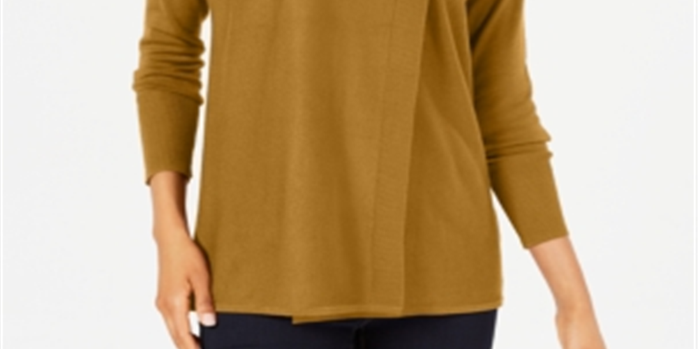 Suéter feminino com gola alta e capuz falso, amarelo, tamanho médio, da coleção JM