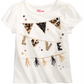Camiseta infantil feminina Epic Threads Love Flags, branca, tamanho 3T