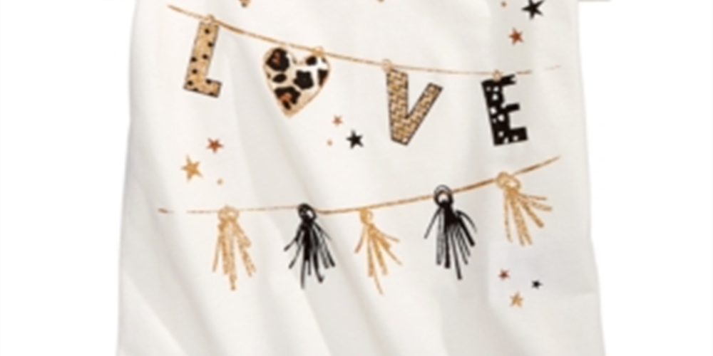 Camiseta infantil feminina Epic Threads Love Flags, branca, tamanho 3T