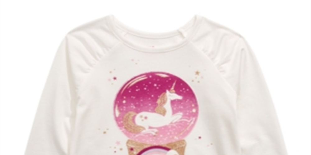 Camiseta infantil globo de neve unicórnio da Epic Threads, tamanho 6, branca