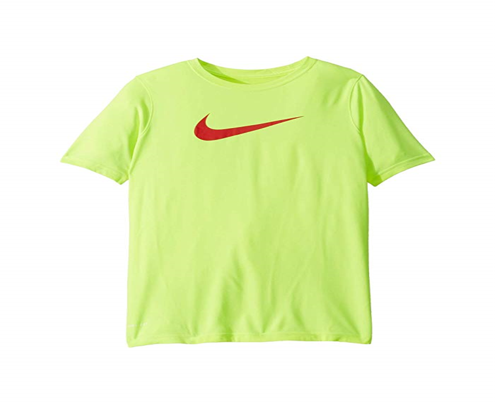 Camiseta Nike Big Boy's com estampa Swoosh Verde Neon Tamanho P