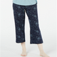 Calça de pijama feminina Charter Club com estampa floral em malha de algodão, azul escuro, tamanho P