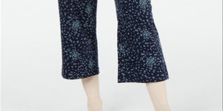 Calça de pijama feminina Charter Club com estampa floral em malha de algodão, azul escuro, tamanho P