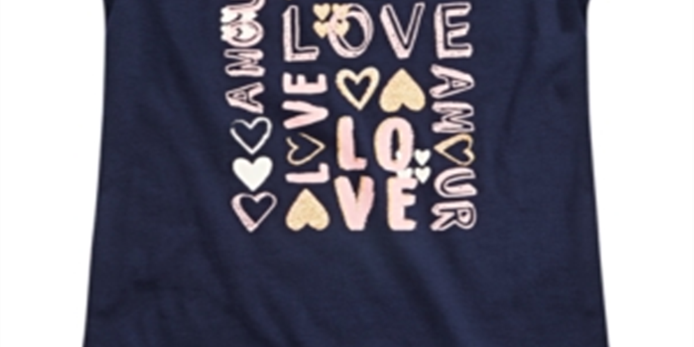 Camiseta infantil Epic Threads Little's Love - Azul Peacoat, tamanho 6