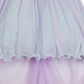 Vestido metálico com ombros descobertos para meninas, edição rara, roxo, tamanho 5