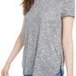 Camiseta feminina Bar III mesclada cinza tamanho grande