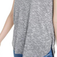 Camiseta feminina Bar III mesclada cinza tamanho grande