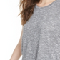 Camiseta feminina Bar III mesclada cinza tamanho grande