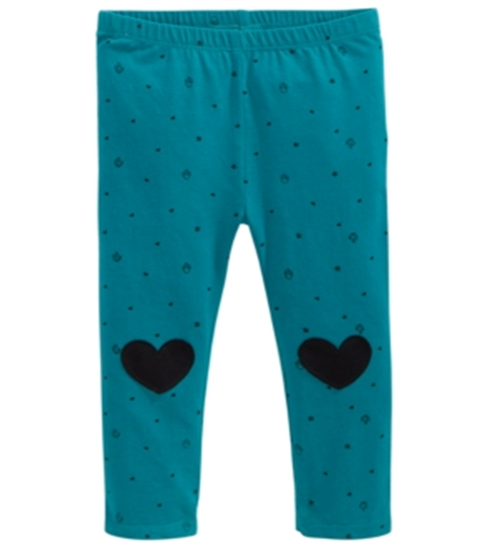 Leggings estampadas de corações para bebês meninas First Impressions, tamanho 18 meses, verde