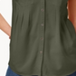 Blusa plissada com mangas e punhos Style &amp; Co feminina, verde, tamanho grande