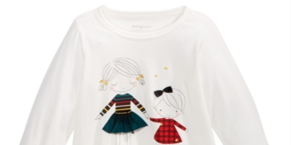 Camiseta de algodão estampada First Impressions Baby Girl Sisters, tamanho 18 meses