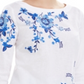 Blusa feminina bordada com manga dividida Charter Club, azul, tamanho XX-G