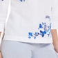 Blusa feminina bordada com manga dividida Charter Club, azul, tamanho XX-G