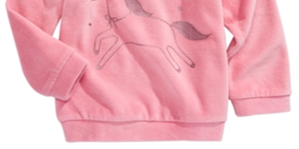 Blusa de veludo com estampa de unicórnio First Impressions para bebê menina, rosa, tamanho 3-6 meses