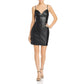 Vestido de coquetel corpete de couro sintético Adia da Guss feminino, cinza, tamanho 10