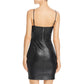 Vestido de coquetel corpete de couro sintético Adia da Guss feminino, cinza, tamanho 10