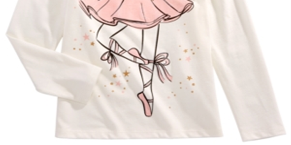 Camiseta bailarina infantil Epic Threads, branca, tamanho 6