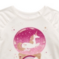 Camiseta infantil feminina Epic Threads Unicórnio Globo de Neve, tamanho 2T, branca