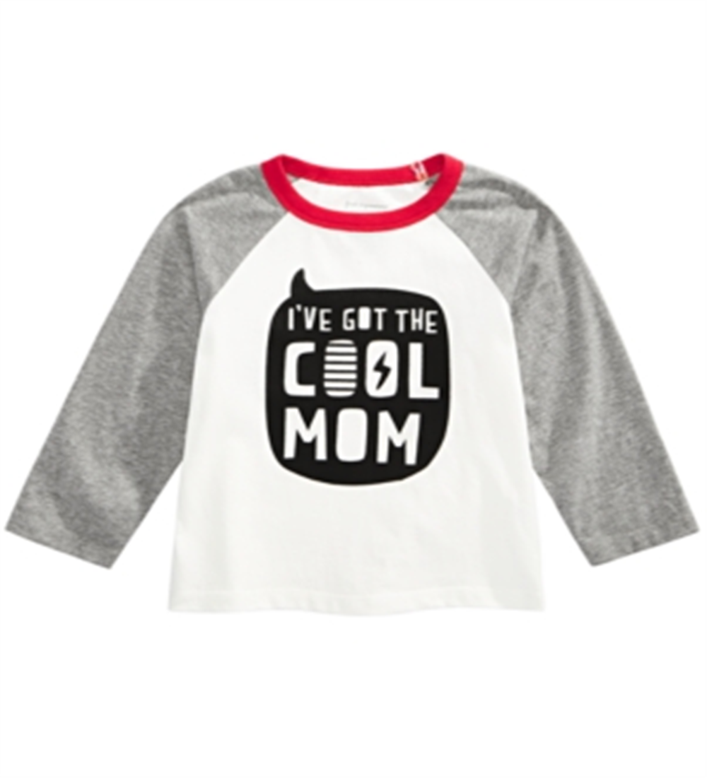 Camiseta de algodão estampada Cool Mom para meninos First Impressions, branca, tamanho 6 a 9 meses