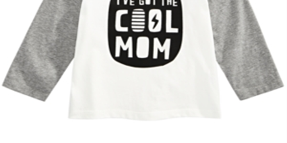 Camiseta de algodão estampada Cool Mom para meninos First Impressions, branca, tamanho 6 a 9 meses