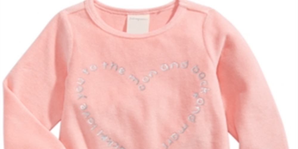 Blusa de veludo com estampa de coração First Impressions para bebê menina, rosa, tamanho 18 meses