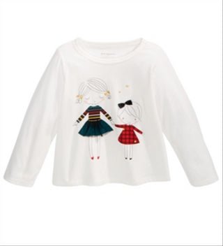 First Impressions Baby Girl's Sisters Print Cotton T-Shirt White Size 24MOS