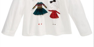 First Impressions Baby Girl's Sisters Print Cotton T-Shirt White Size 24MOS