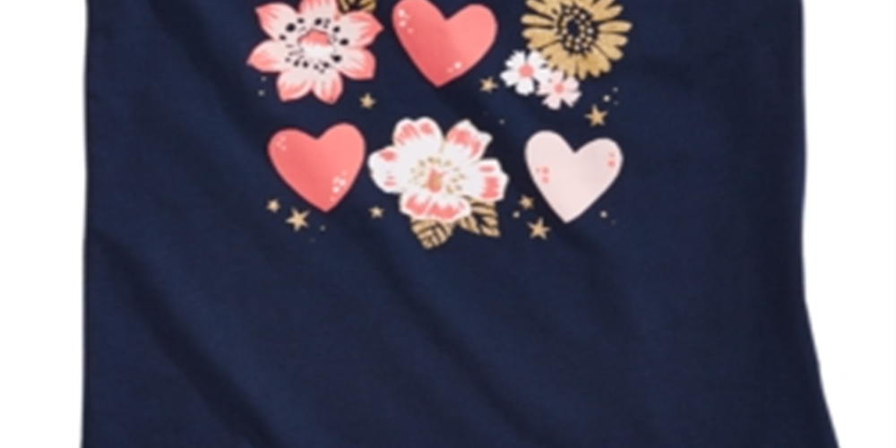 Camiseta infantil Epic Threads com estampa de corações para meninas, azul, tamanho 3T