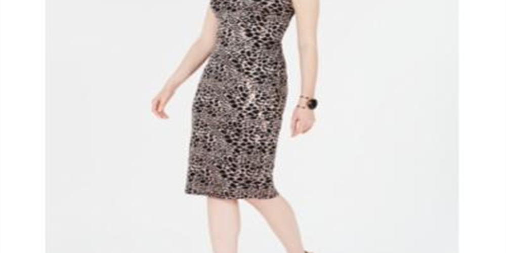 Vestido feminino de renda com decote falso e lantejoulas, preto, tamanho 12, da INC International Concepts