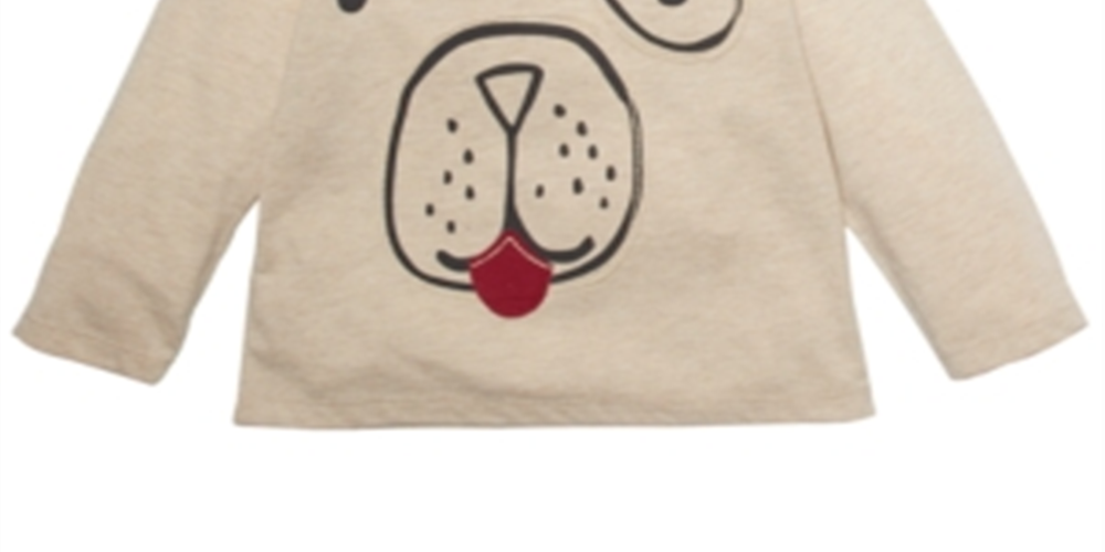 Camiseta manga longa para cachorro First Impressions Baby Boy marrom claro tamanho 18 meses