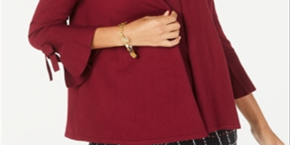 Cardigan feminino Alfani com manga amarrada, marrom, tamanho pequeno P